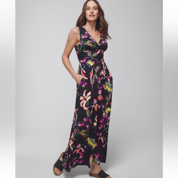 Soma Soft Jersey Maxi Bra Dress with pockets Size M Black - Picture 4 of 9